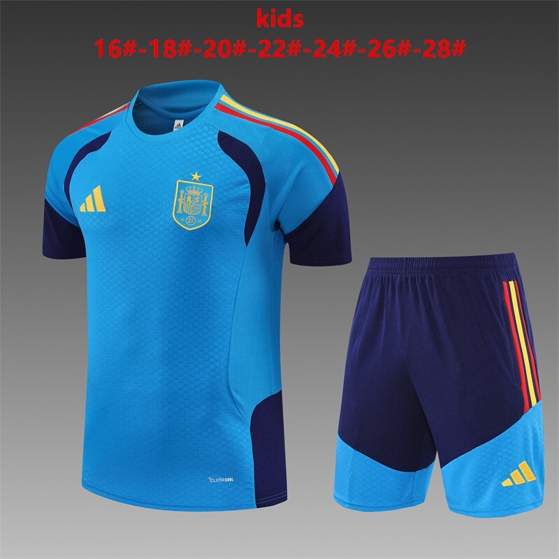 ESPAÑA azul claro Kit Infantil MUNDIAL 2026 Entreno equipación 25-26