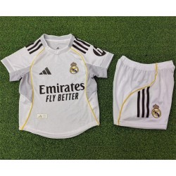 Real Mad. Primera equipacion 25-26, Conjunto para niños VERSION JUGADOR o PLAYER