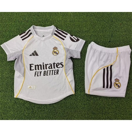 Real Mad. Primera equipacion 25-26, Conjunto para niños VERSION JUGADOR o PLAYER