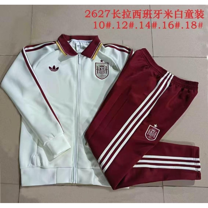 ESPAÑA Chandal futbol con chaqueta de cremallera completa manga larga niño MUNDIAL 2026
